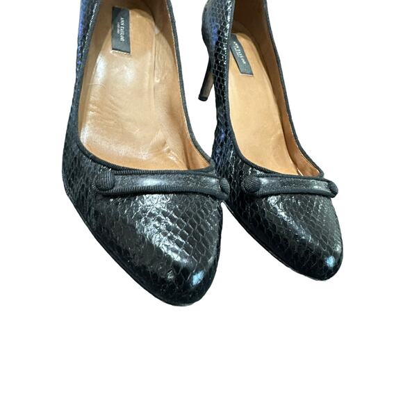 Ann Taylor women's black patent‎ leather snake print heel size 8 - Picture 4 of 7